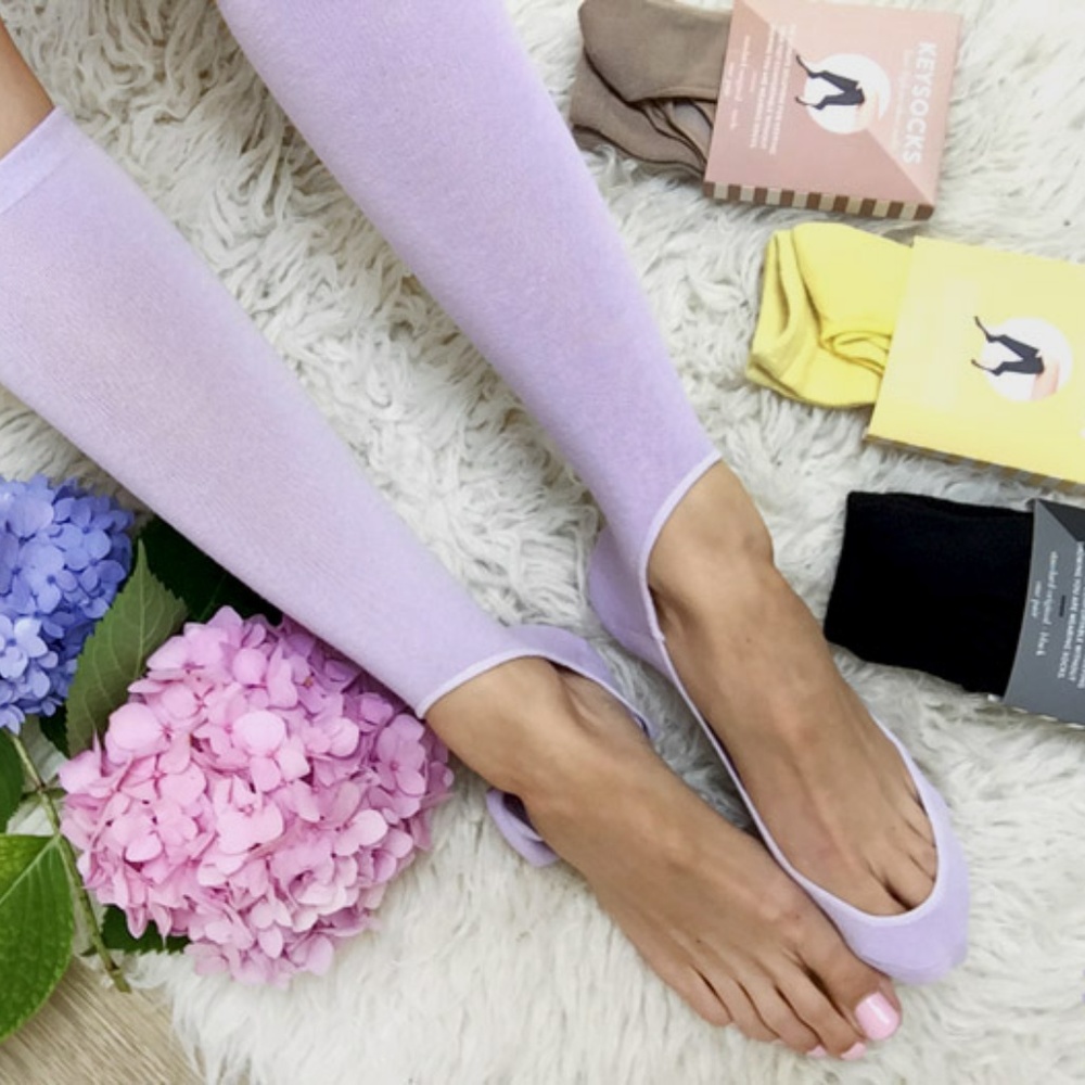 Keysocks Knee High No Show Socks NWT